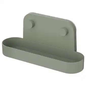 IKEA ÖbonÄs Vegghylle med sugekopp, grågrønn, 28 cm tilbud