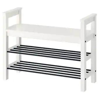 IKEA Hemnes Entrébenk med skoplass, hvit, 85x32x65 cm tilbud