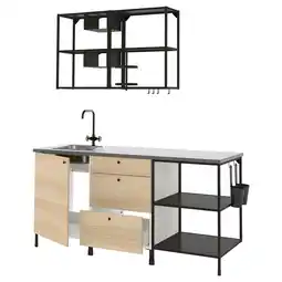 IKEA Enhet Kjøkken, antrasitt/eikemønstret, 183x63.5x222 cm tilbud