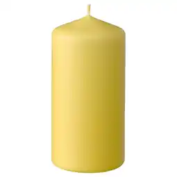 IKEA Dagligen Kubbelys uten duft, gul, 14 cm tilbud