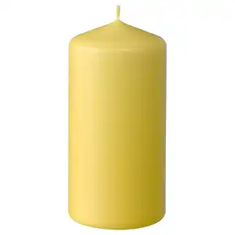 IKEA Dagligen Kubbelys uten duft, gul, 14 cm tilbud