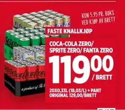 Meny COCA-COLA ZERO/ SPRITE ZERO/FANTA ZERO tilbud