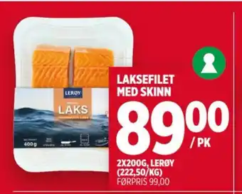 Meny LAKSEFILET MED SKINN tilbud