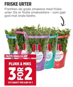 Meny FRISKE URTER tilbud