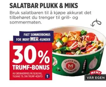 Meny SALATBAR PLUKK & MIKS tilbud