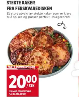 Meny STEKTE KAKER FRA FERSKVAREDISKEN tilbud
