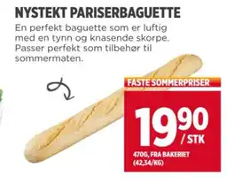 Meny NYSTEKT PARISERBAGUETTE tilbud