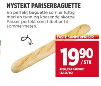 Meny NYSTEKT PARISERBAGUETTE tilbud