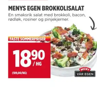 Meny MENYS EGEN BROKKOLISALAT tilbud