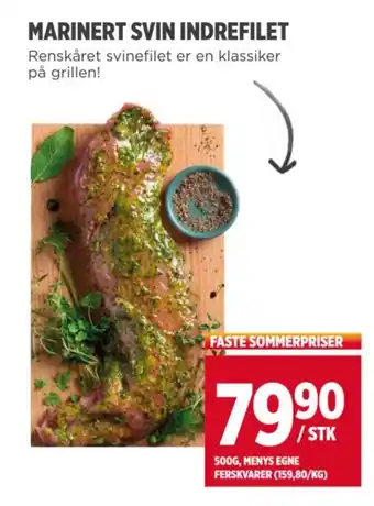 Meny MARINERT SVIN INDREFILET tilbud