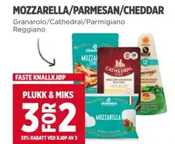 Meny MOZZARELLA/PARMESAN/CHEDDAR tilbud
