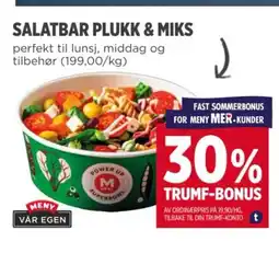 Meny SALATBAR PLUKK & MIKS tilbud
