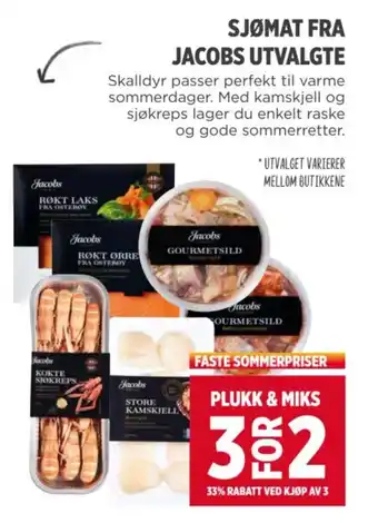 Meny SJØMAT FRA JACOBS UTVALGTE tilbud