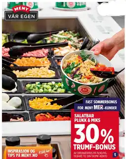 Meny SALATBAR PLUKK & MIKS tilbud