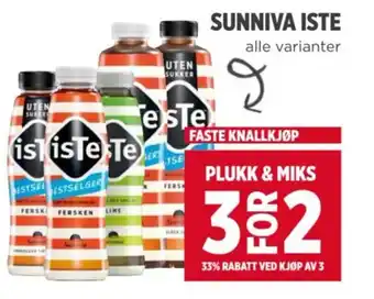 Meny SUNNIVA ISTE tilbud