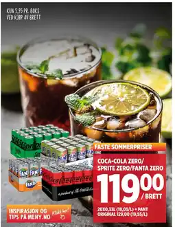 Meny COCA-COLA ZERO/ SPRITE ZERO/FANTA ZERO tilbud