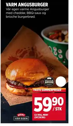 Meny VARM ANGUSBURGER V tilbud