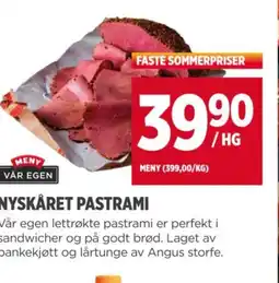 Meny NYSKÅRET PASTRAMI tilbud