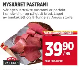 Meny NYSKÅRET PASTRAMI tilbud