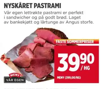 Meny NYSKÅRET PASTRAMI tilbud