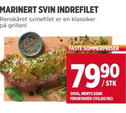 Meny MARINERT SVIN INDREFILET tilbud