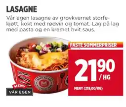 Meny LASAGNE tilbud