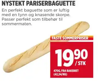 Meny NYSTEKT PARISERBAGUETTE tilbud