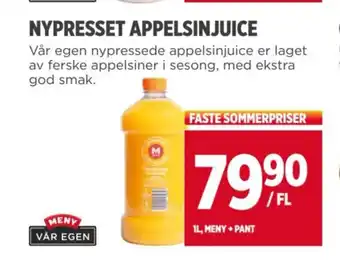 Meny NYPRESSET APPELSINJUICE tilbud