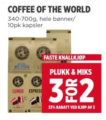 Meny COFFEE OF THE WORLD tilbud
