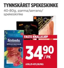 Meny TYNNSKÅRET SPEKESKINKE tilbud