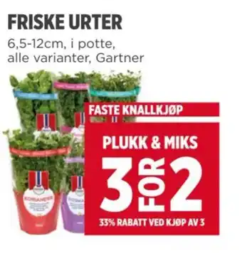 Meny FRISKE URTER tilbud