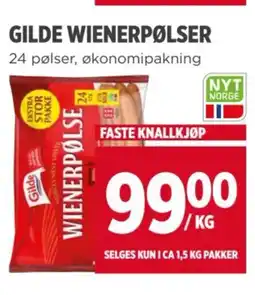 Meny GILDE WIENERPØLSER tilbud