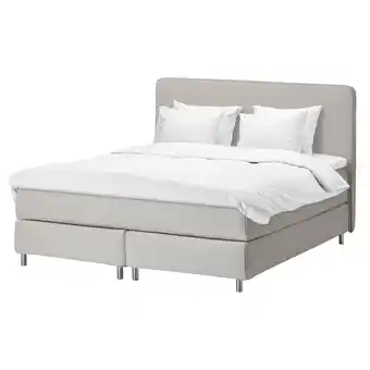 IKEA Dunvik Kontinentalseng, Valevåg fast/medium/nisseholm Gunnared beige, 180x200 cm tilbud
