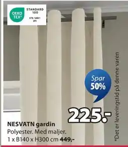 JYSK NESVATN gardin tilbud