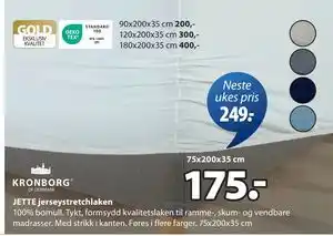 JYSK JETTE jerseystretchlaken tilbud