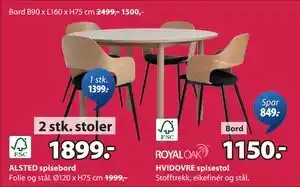 JYSK ALSTED spisebord tilbud