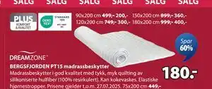 JYSK BERGSFJORDEN PT15 madrassbeskytter tilbud