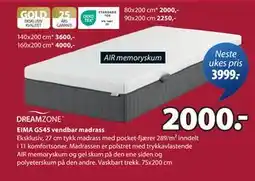 JYSK EIMA GS45 vendbar madrass tilbud