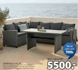 JYSK AGERMOSE bord + sofa - grå tilbud