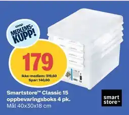 Coop Obs Smartstore Classic 15 oppbevaringsboks 4 pk tilbud