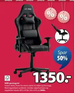 JYSK NIBE gamingstol tilbud