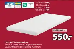 JYSK HASLA BF50 skummadrass tilbud