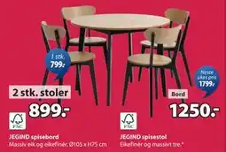 JYSK JEGIND spisestol tilbud