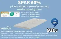 JYSK WELLPUR GULEN GT65 overmadrass - grå tilbud