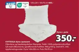 JYSK KVITEGGA dyne-/putesett tilbud