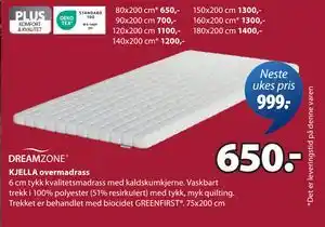 JYSK KJELLA overmadrass tilbud