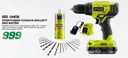 Coop Byggmix RYOBI R18DD4-1C20GA18 DRILLSETT MED BATTERI tilbud