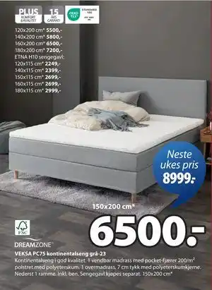 JYSK VEKSA PC75 kontinentalseng grå-23 tilbud
