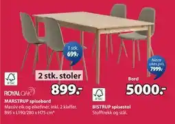 JYSK MARSTRUP spisebord tilbud