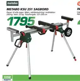 Coop Byggmix METABO KSU 251 SAGBORD tilbud